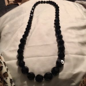 Graduated Black Beaded Necklace